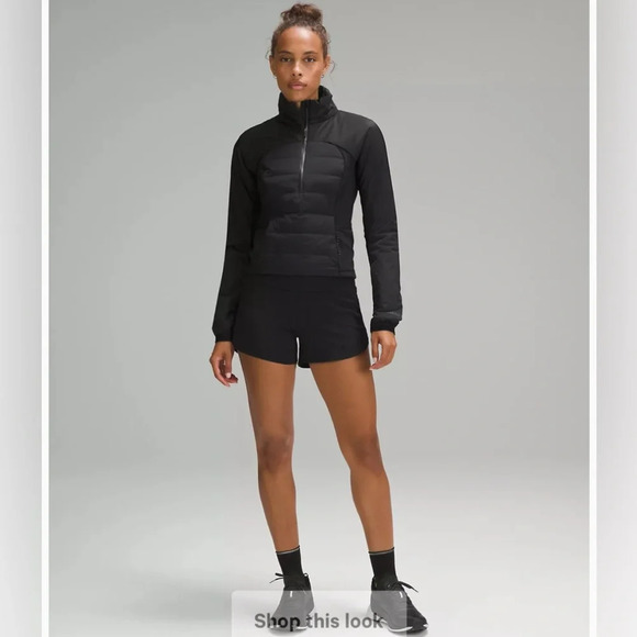 NWT Lululemon Down for It All Cropped Half-Zip Pullover in Black Size 6 - Picture 3 of 15